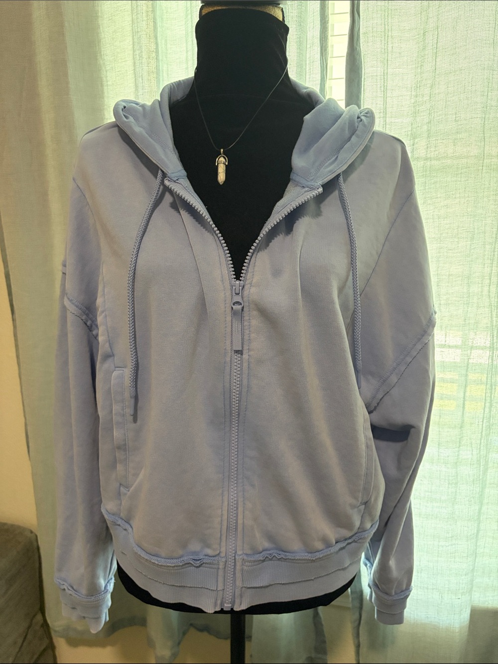 JoyLab Light Blue Full-Zip Hooded Sweatshirt